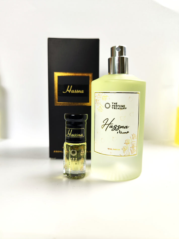 Hassna Performance Bundle (50ml parfum Spray + 3ml Perfume Oil)