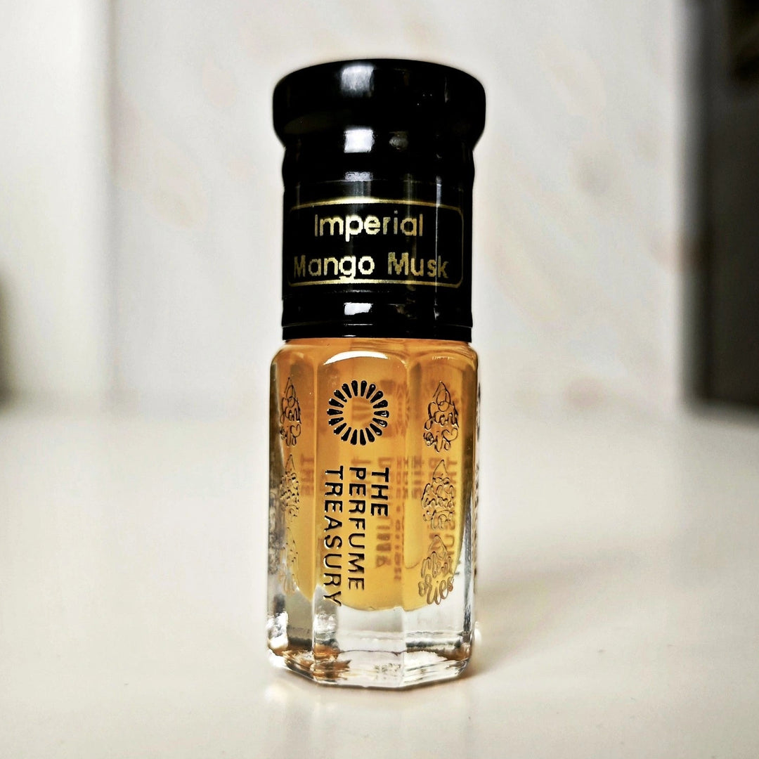 Imperial Mango Musk perfume oil bottle with juicy mango-toned musk oil and luxury glass bottle styling.