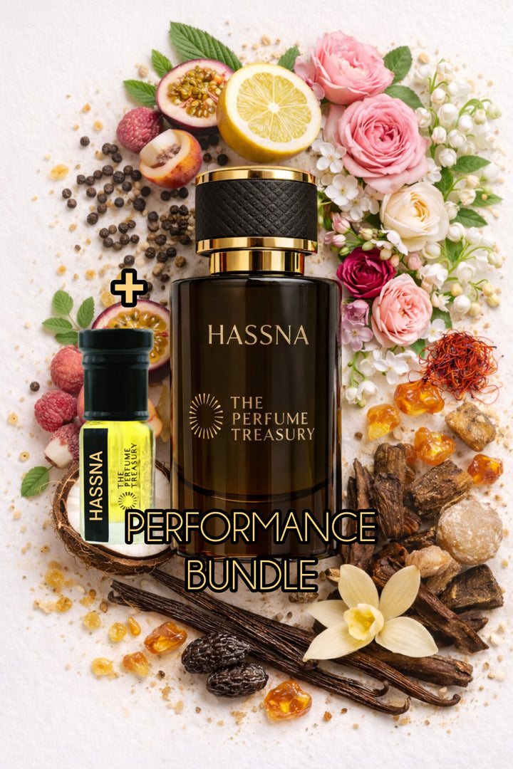 Hassna Performance Bundle (50ml parfum Spray + 3ml Perfume Oil)